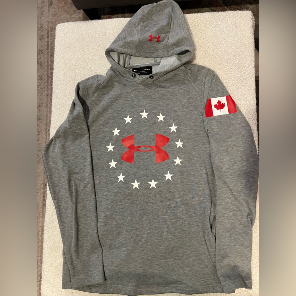 Under Armour Gray Hoodie with Red Accents